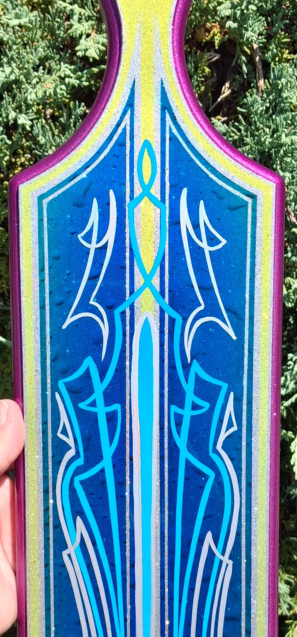 Blue & Purple Candy and Pinstriped Paddle