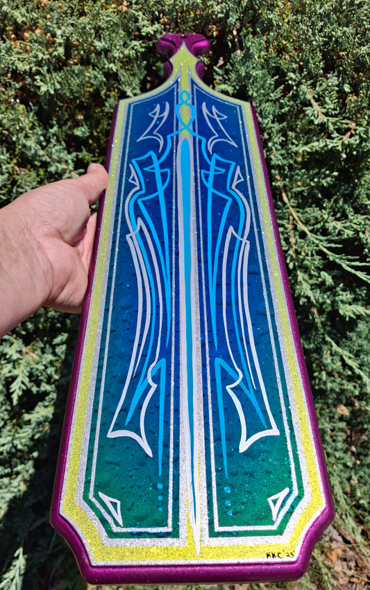 Blue & Purple Candy and Pinstriped Paddle