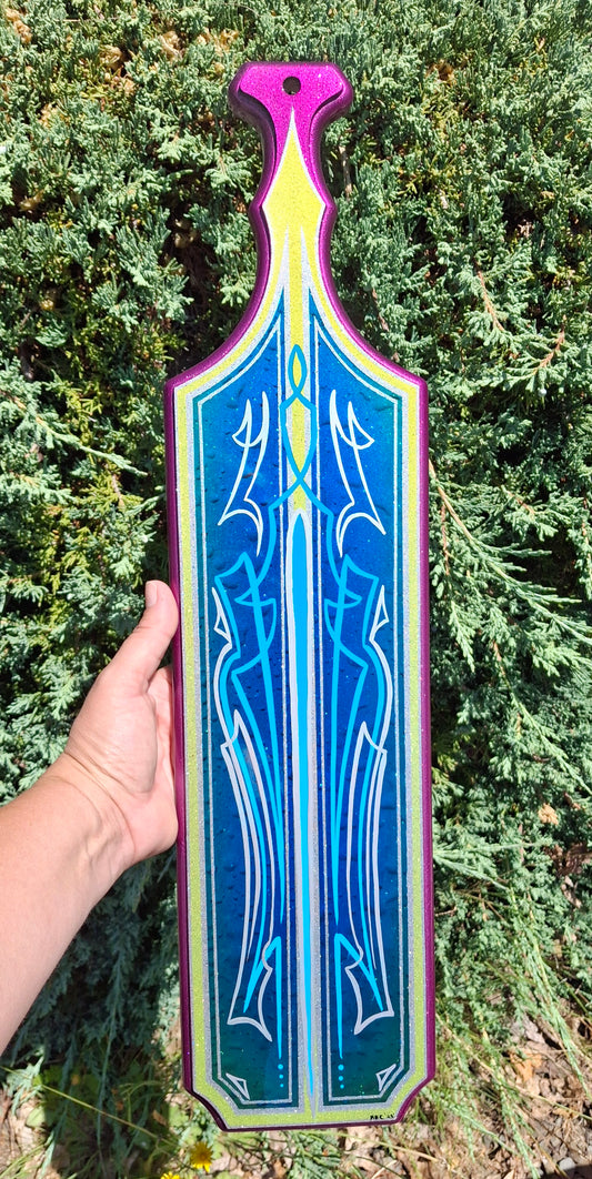 Blue & Purple Candy and Pinstriped Paddle